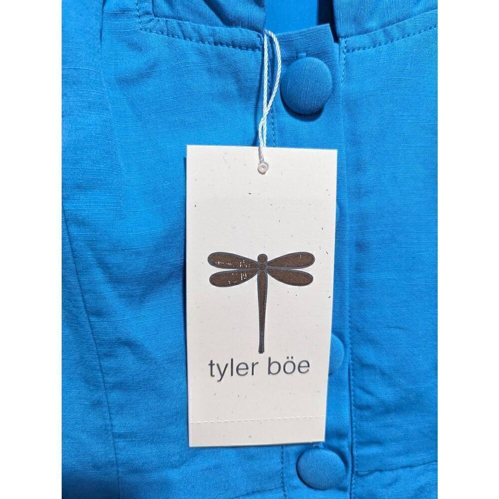 Tyler Boe Blue Sleeveless Ruffle-Neck Mini Dress - Picture 3 of 7